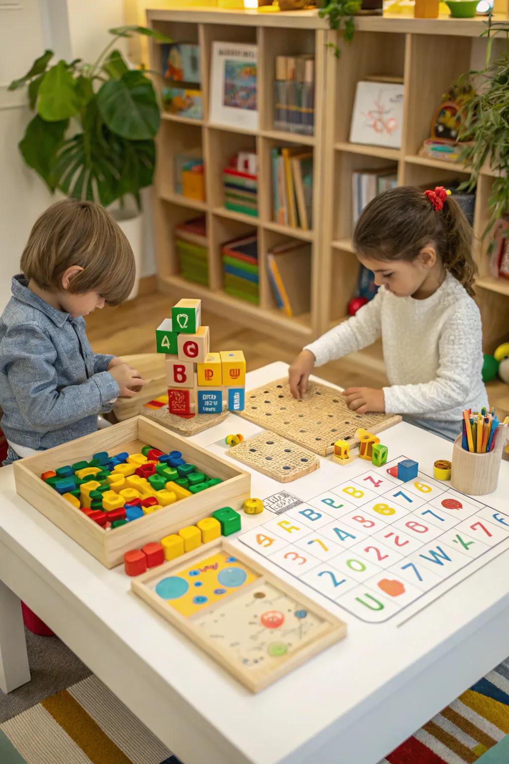 Interactive learning table for curious young minds.