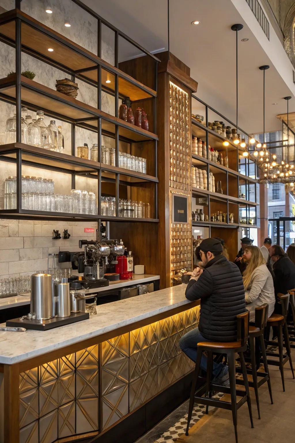 Mixing textures adds depth and interest to your coffee bar design.
