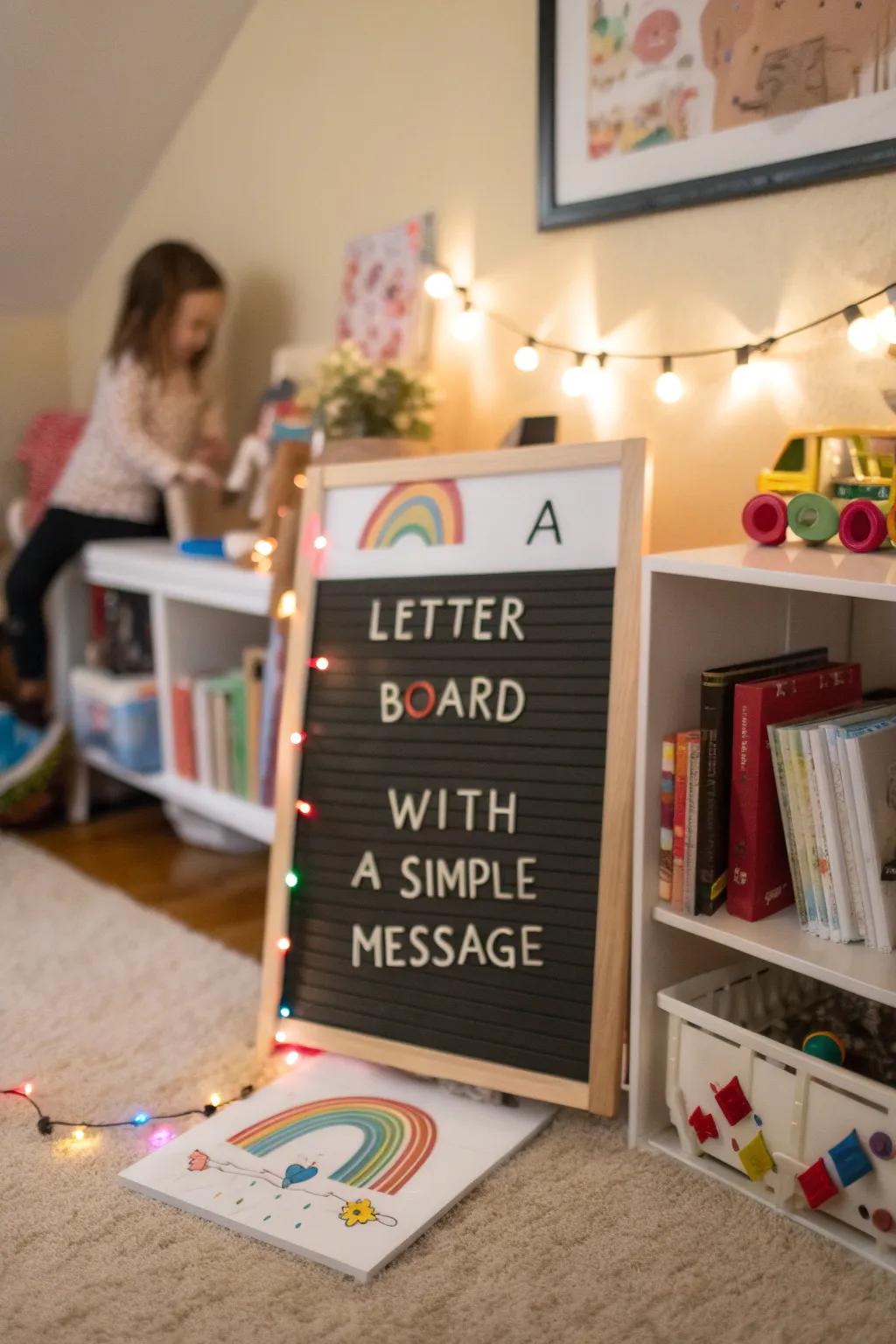 Celebrate your little ones' creativity with a dedicated letter board.