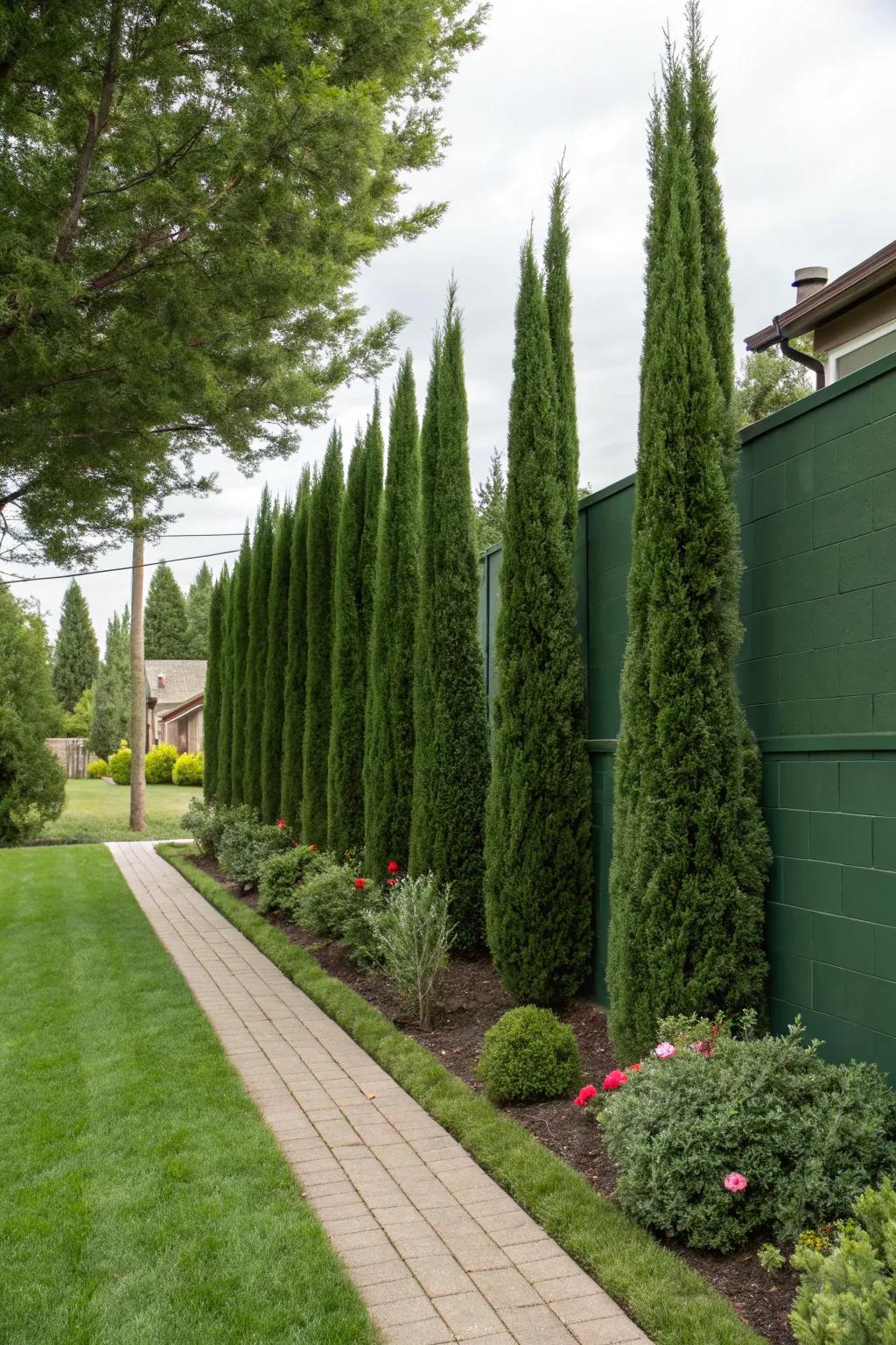 Enjoy tranquility with Leyland cypress as a natural noise barrier.