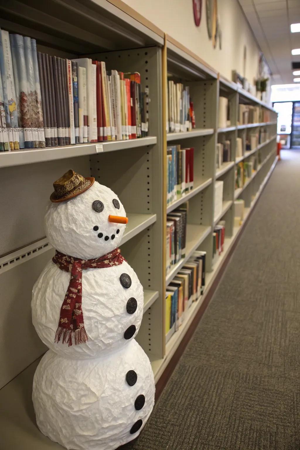 Add a playful touch with snowman shelf ends.