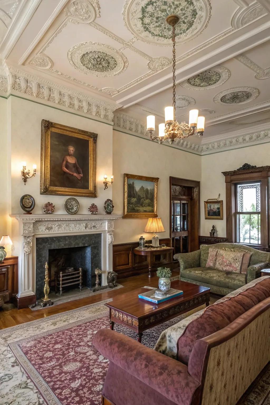 Highlight historic crown molding for timeless charm.