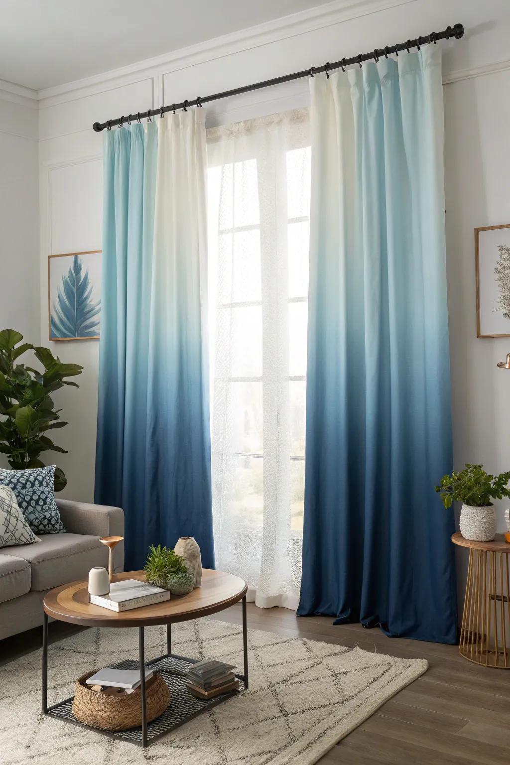 Ombre curtains introduce a modern twist with their subtle gradient effect.