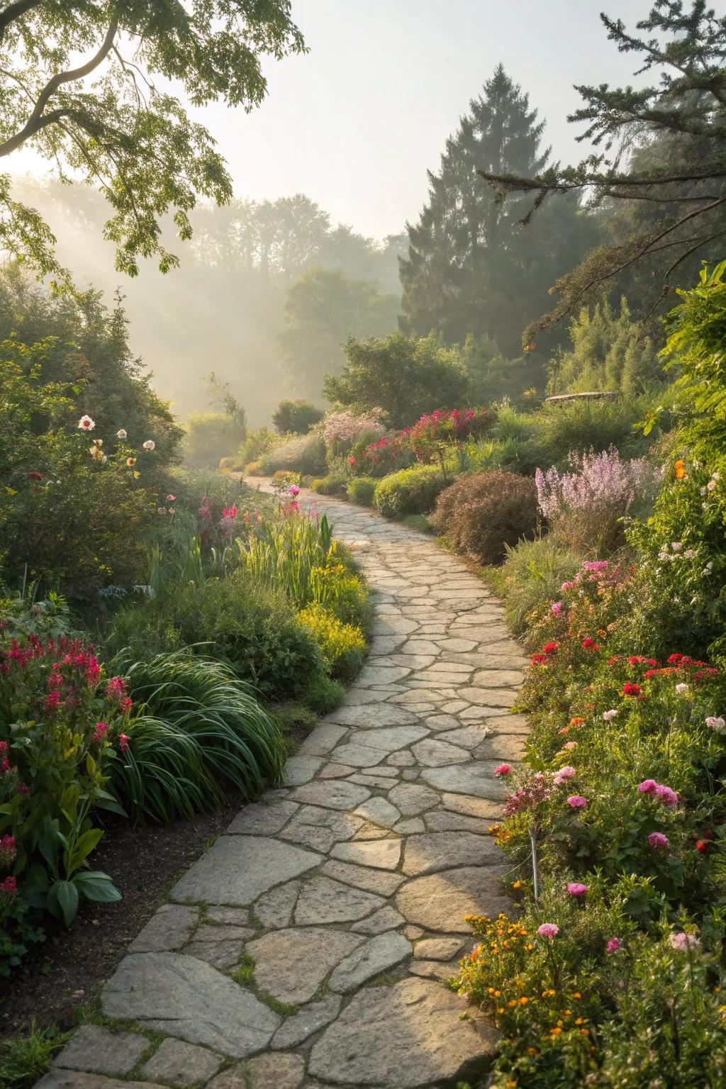 Wander through the beauty of your garden with a lovely pathway.