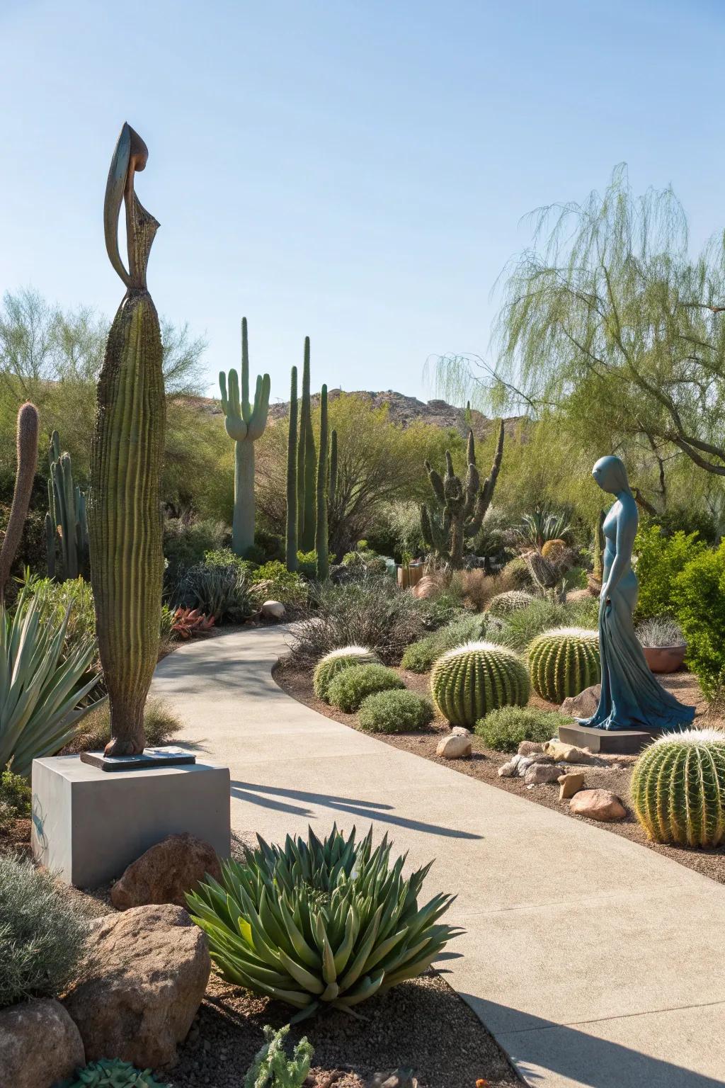 Artistic sculptures enhance the visual appeal of your landscape.