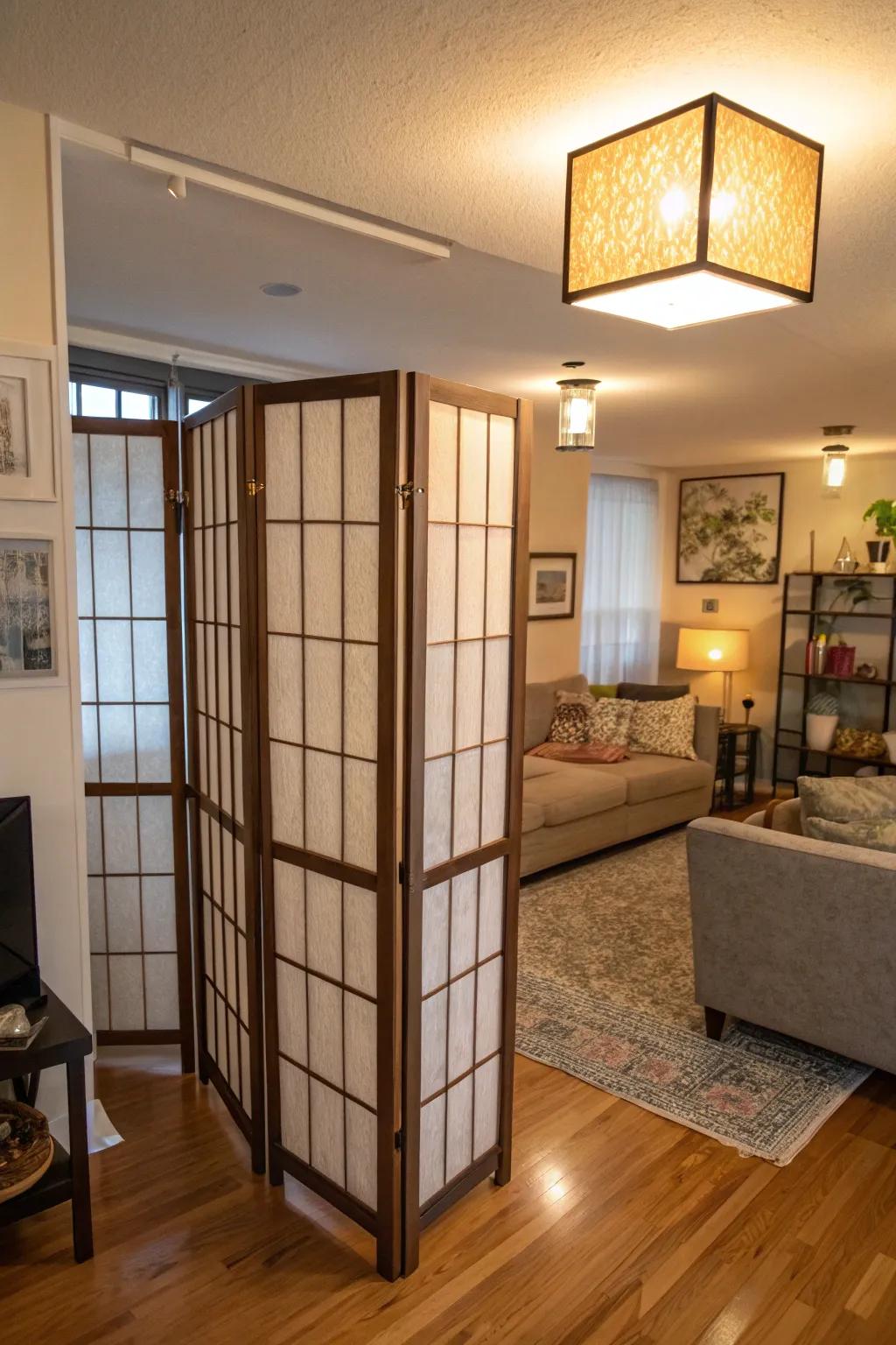 Folding screens offer flexibility and ease.