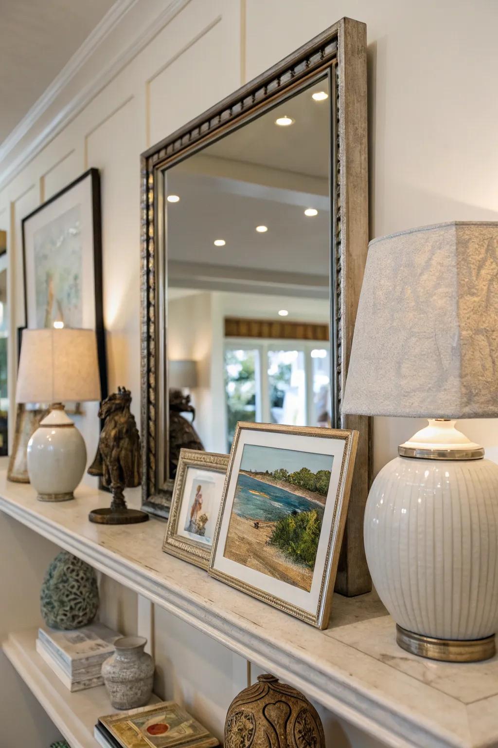 Use mirrors to enhance light and create an illusion of more space.