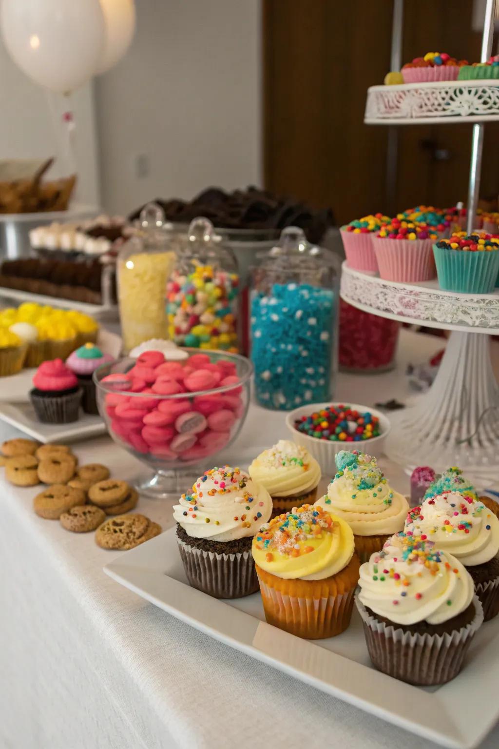 A fun and interactive dessert decorating station.