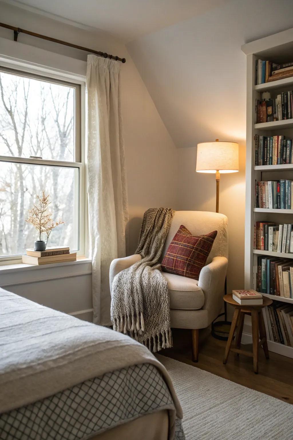 A cozy reading nook offering a perfect spot to unwind.