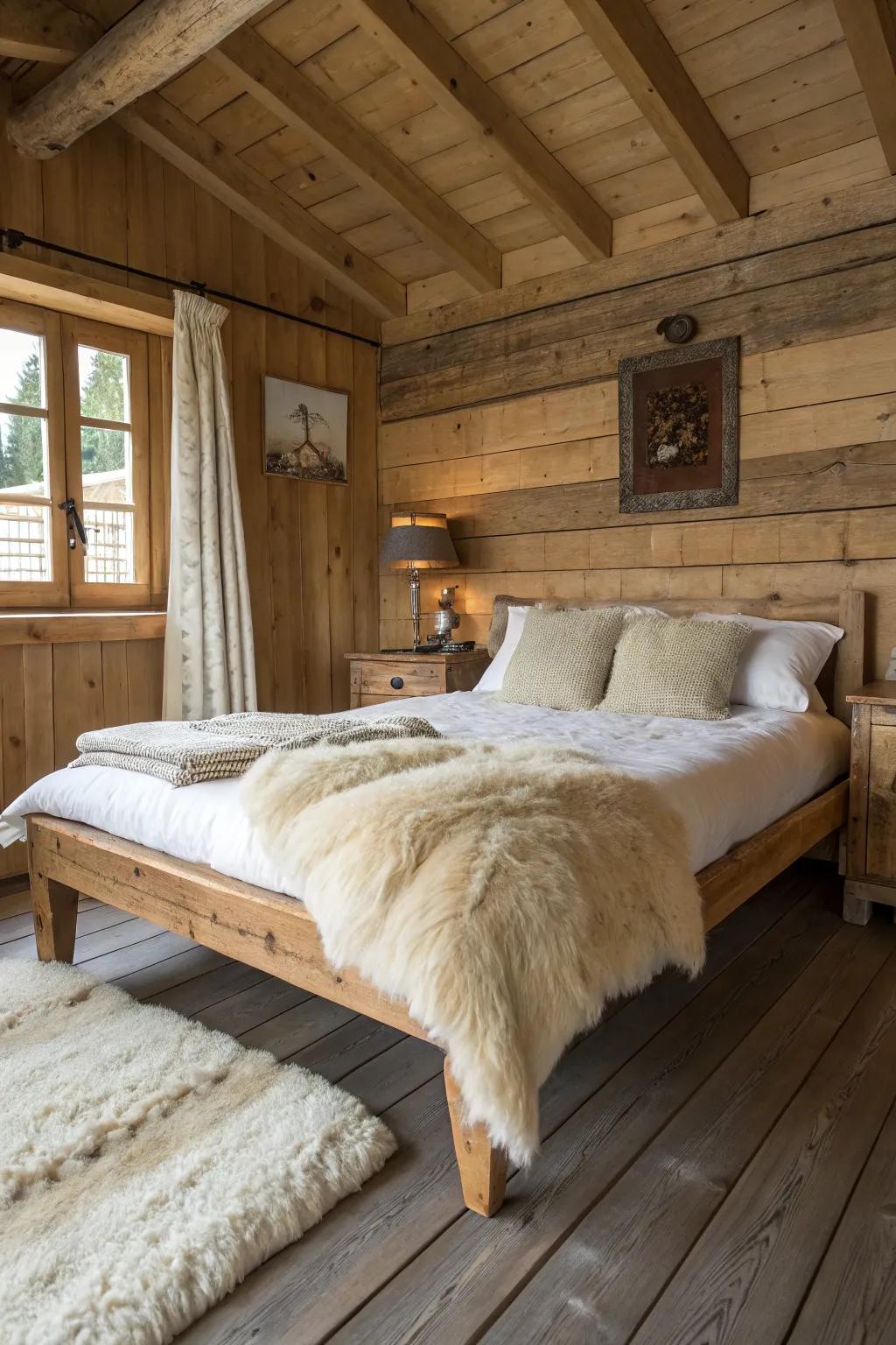 Sheepskin throws add warmth and texture.