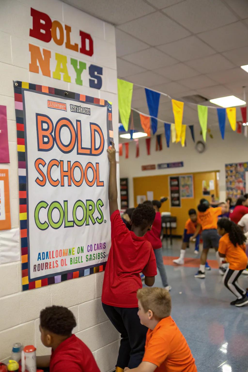 School colors adding vibrancy to the poster.