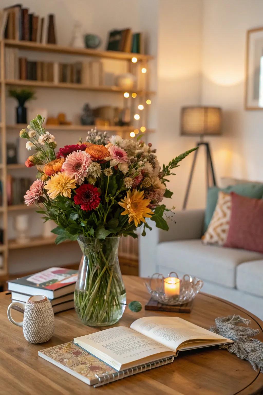 Seasonal blooms bring freshness and vibrancy to your table setting.