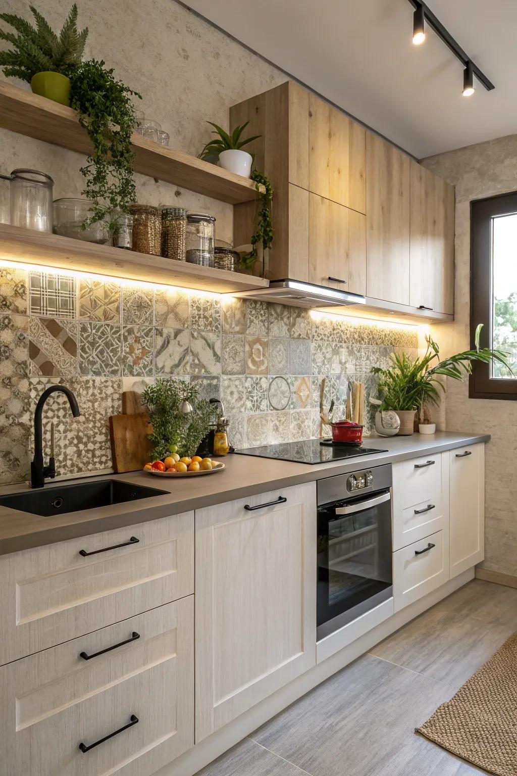 Choose eco-friendly with a backsplash made from recycled materials.