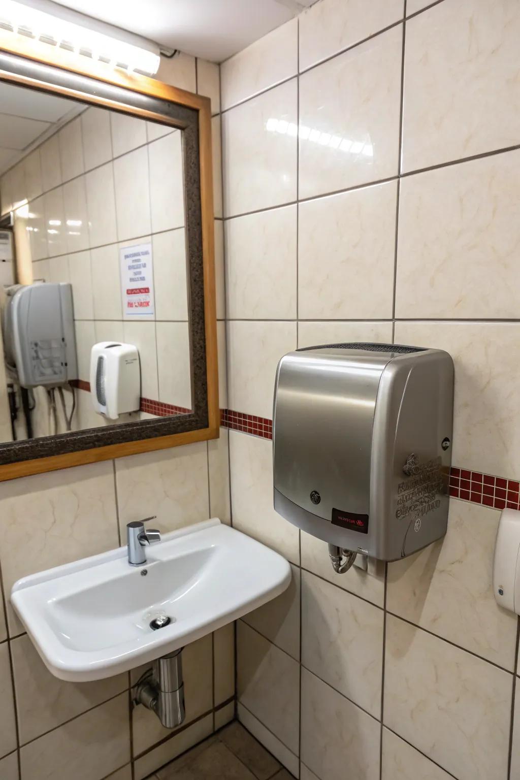 Modern hand dryers keep spaces clean and efficient.