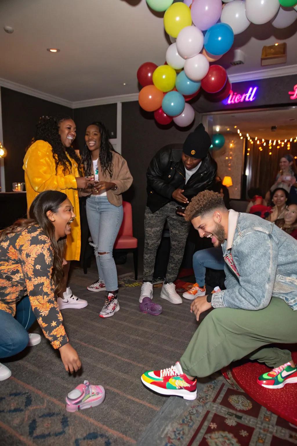 Guests enjoying a sneaker-themed trivia challenge.