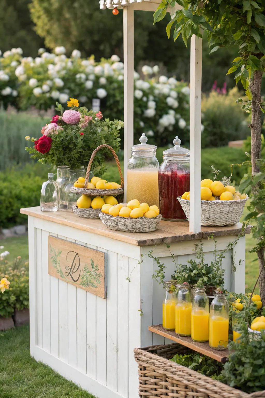 A homemade lemonade bar offers a refreshing twist to your tea party.