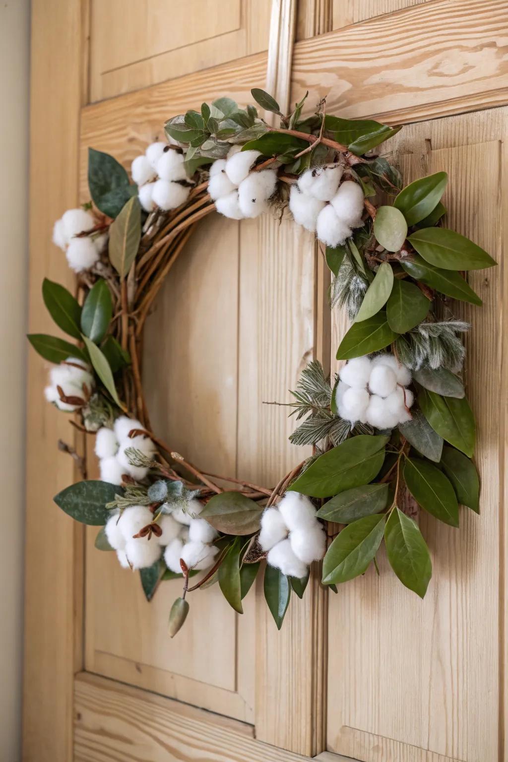 A minimalist wreath that exudes elegance and simplicity.