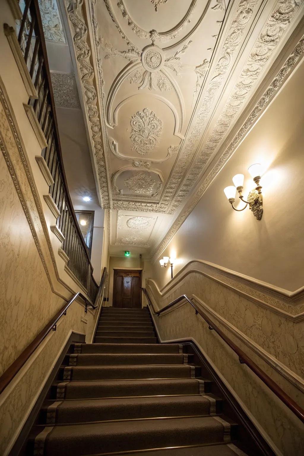 Artistic ceiling trims add a layer of sophistication.