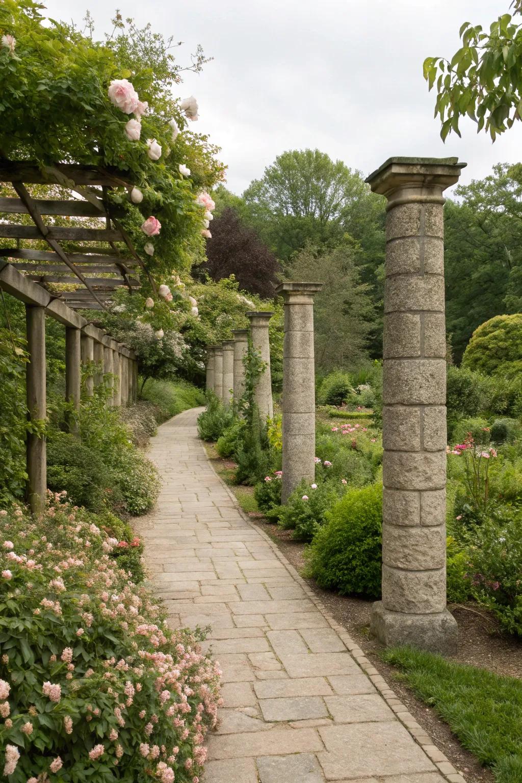 Guide your garden journeys with elegant stone markers.