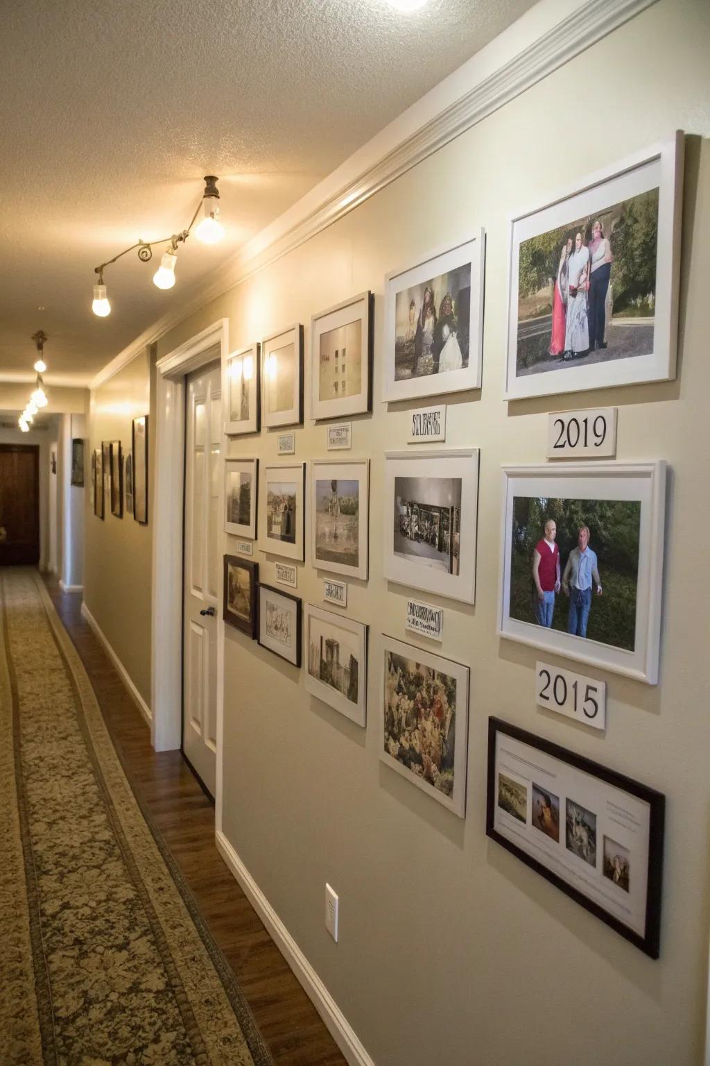 A chronological display of family memories.