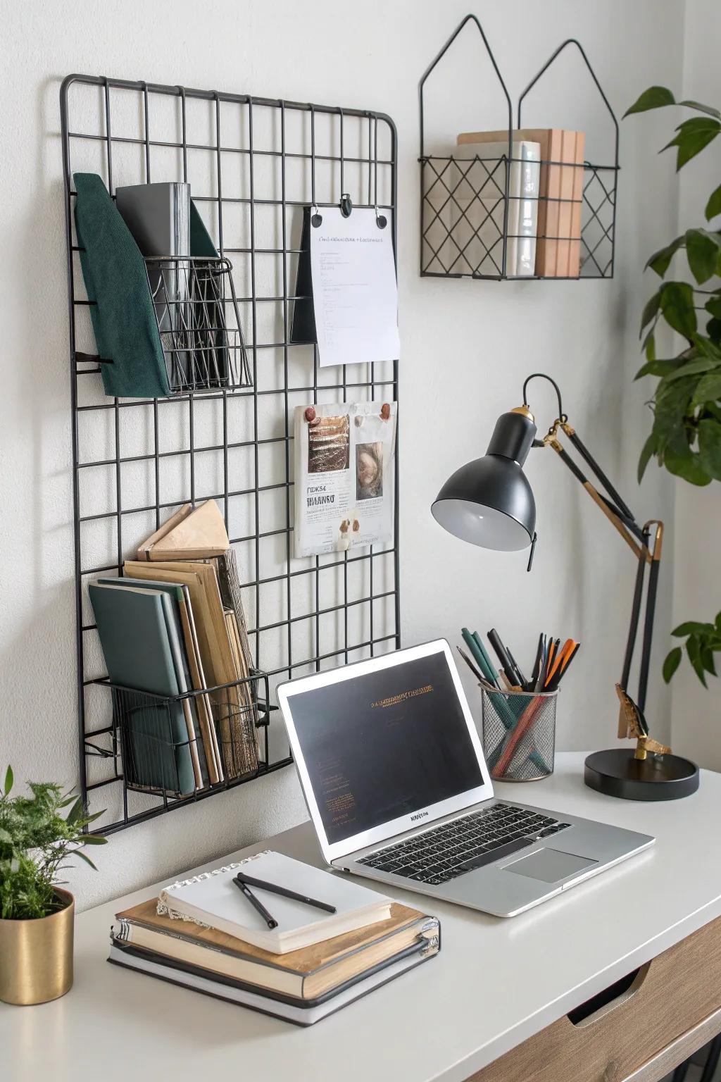 Metal grids keep you organized and inspired.