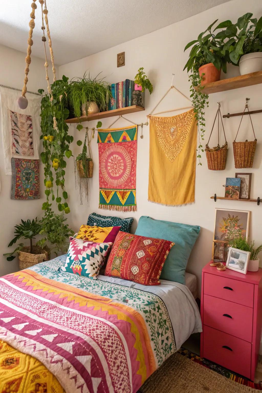 Bohemian wall pockets add whimsy and color to any space.