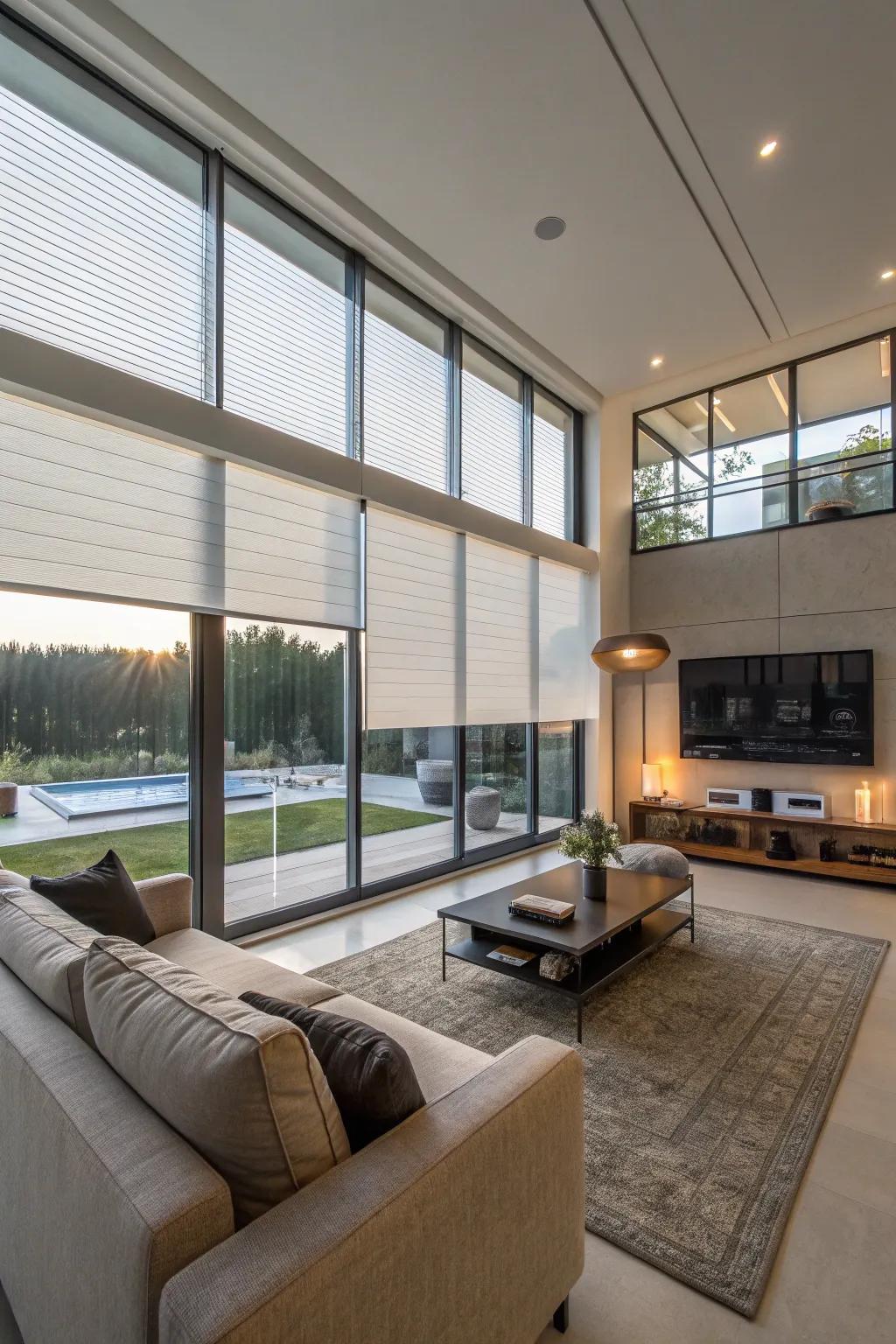 Smart home window treatments offer futuristic convenience.