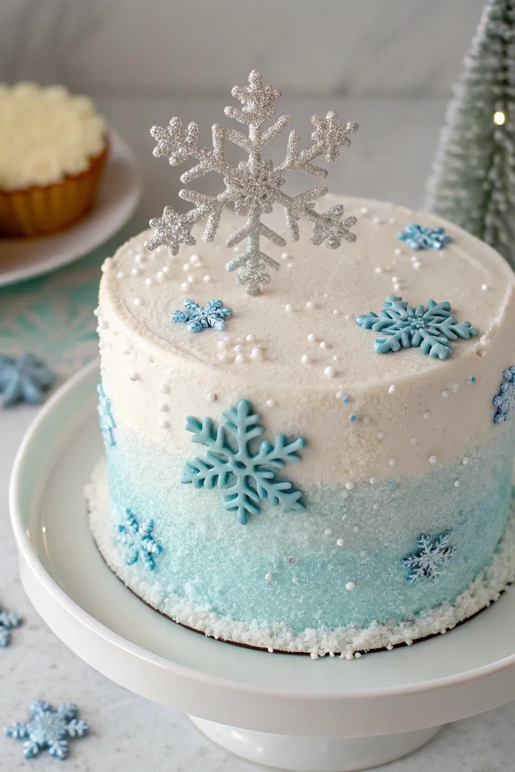 A stunning cake that captures the winter spirit.