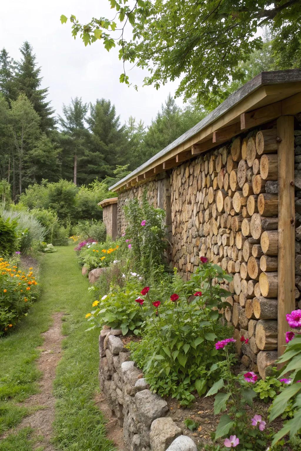 Disguise and decorate with creative cordwood walls.