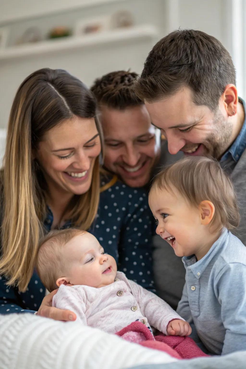 A classic family portrait celebrating new beginnings.