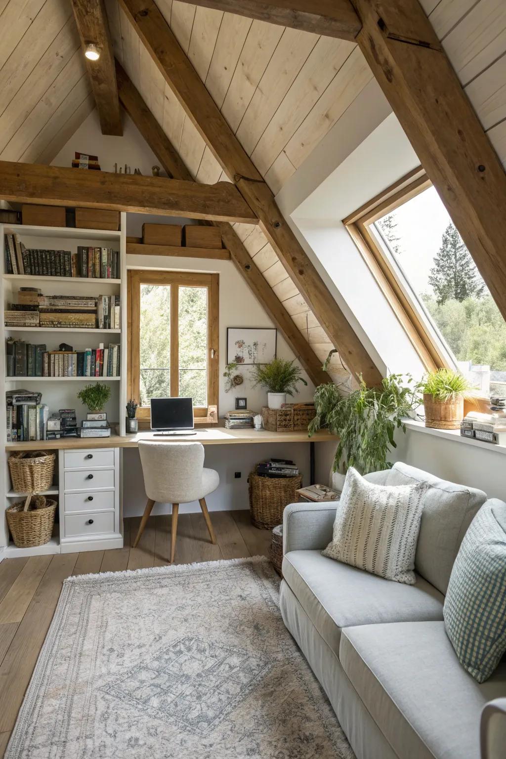 Create a private home office in your attic for focused work.