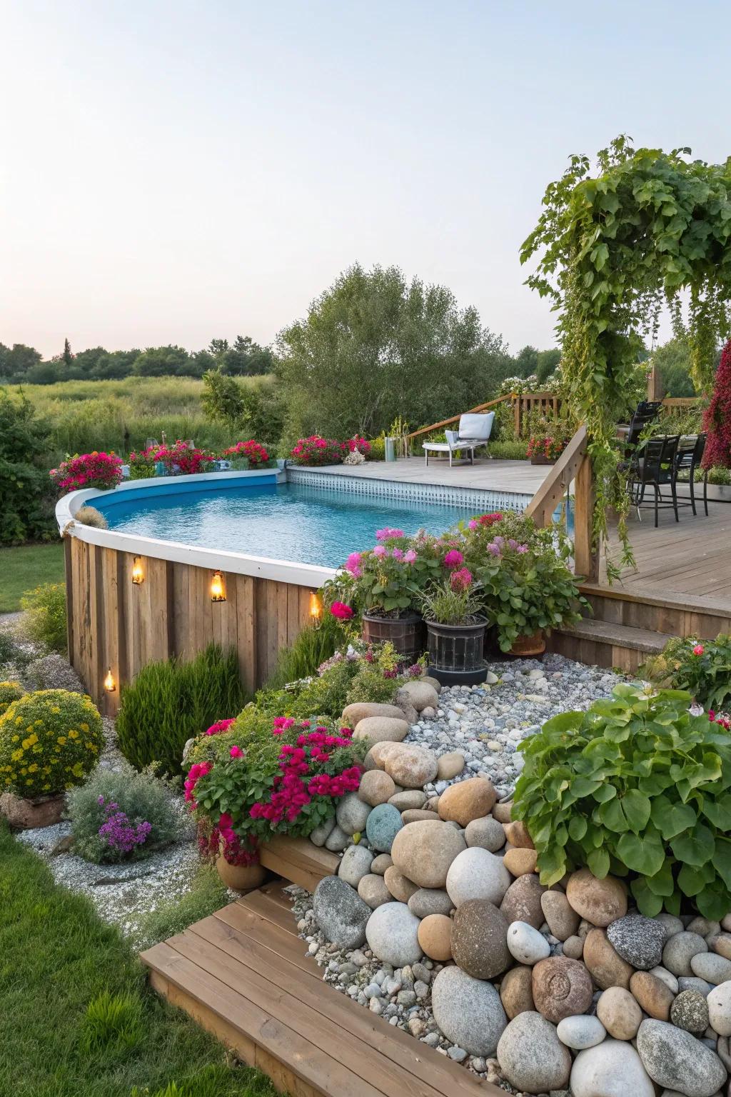 Enhance your pool deck with thoughtful landscaping.