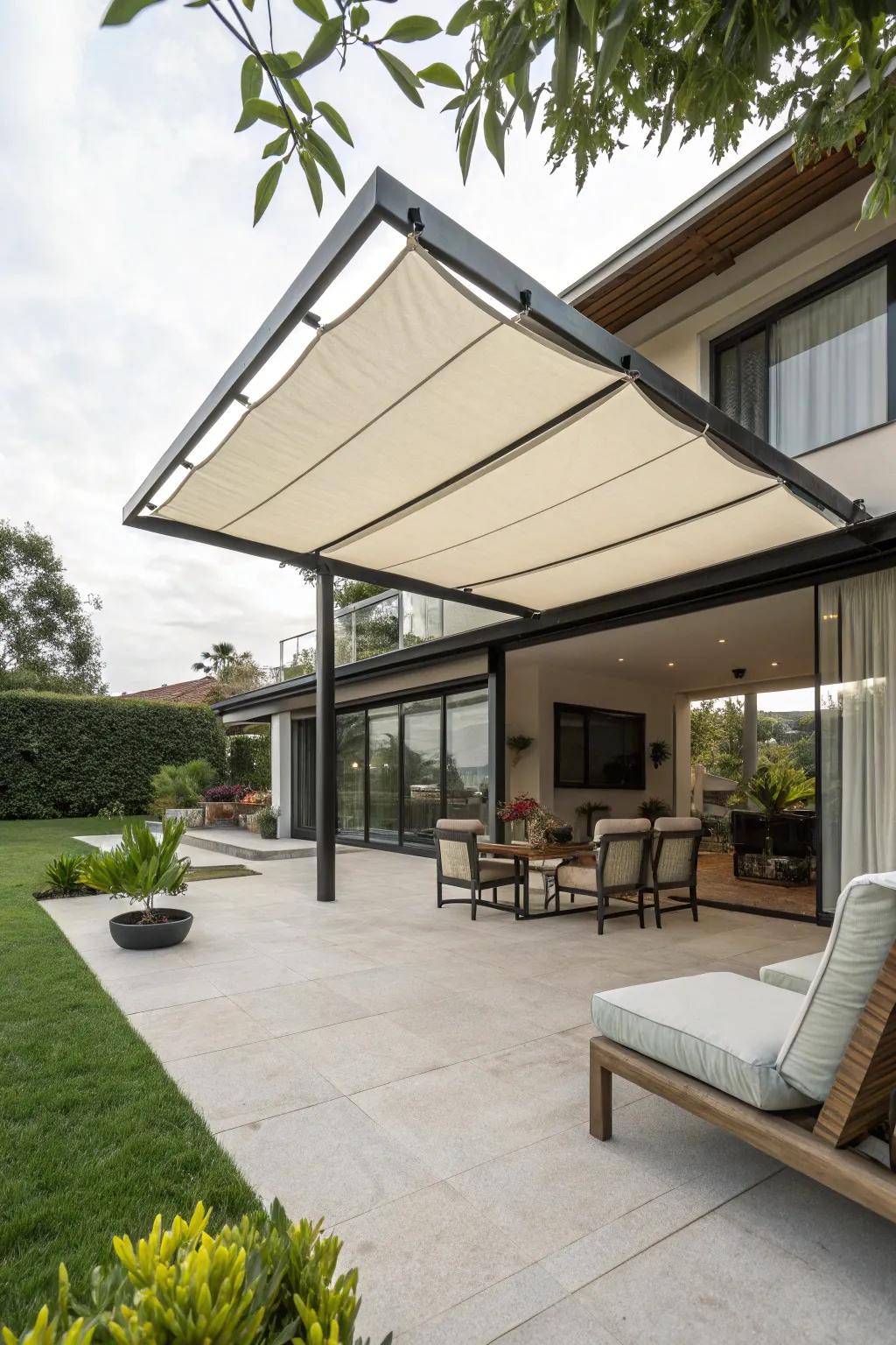 Maximize space with a cantilevered awning.