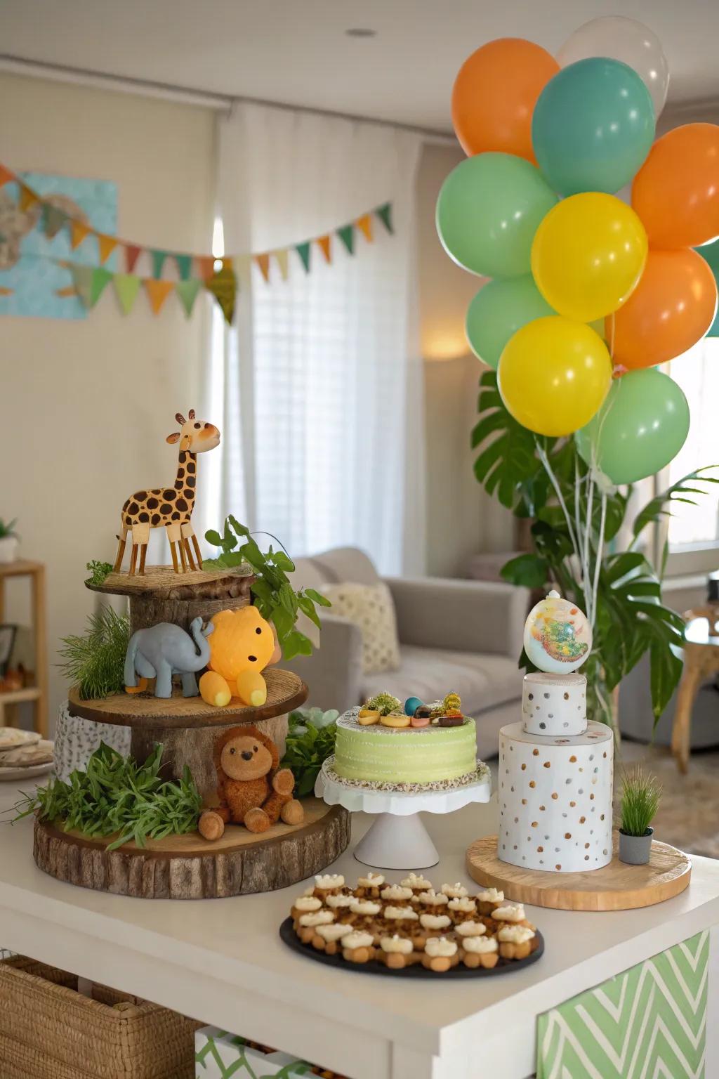 Animal Figurine Table Decor - Playful Safari Theme