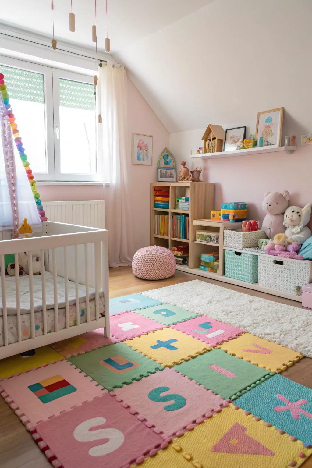 An interactive play area fosters learning and play.