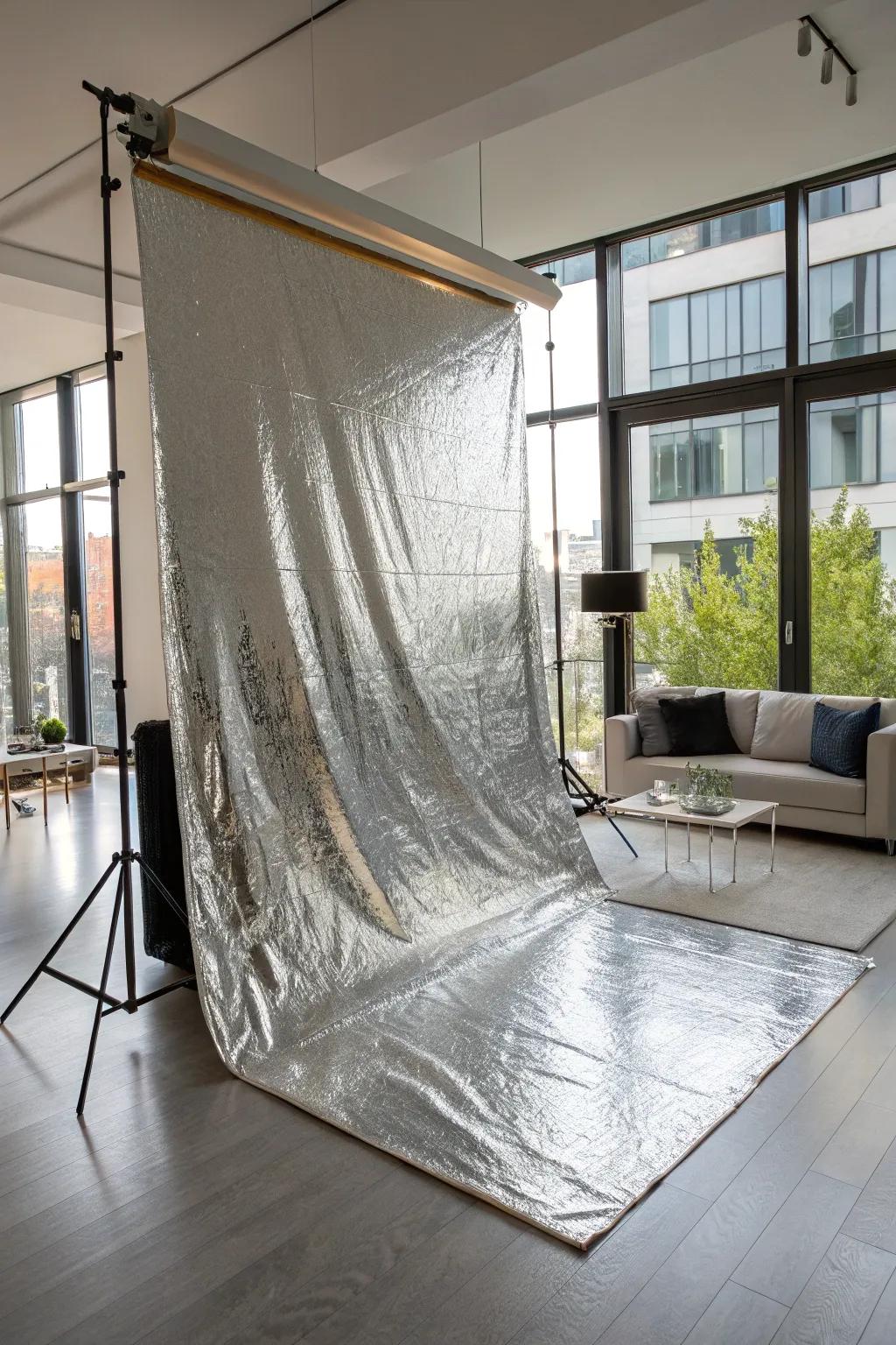 Metallic backdrops add a dazzling sparkle.