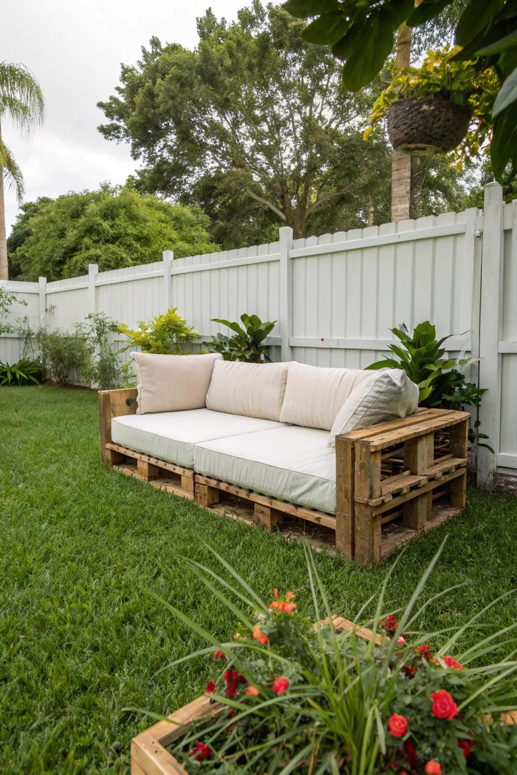 Eco-friendly couches offer sustainable style in outdoor settings.