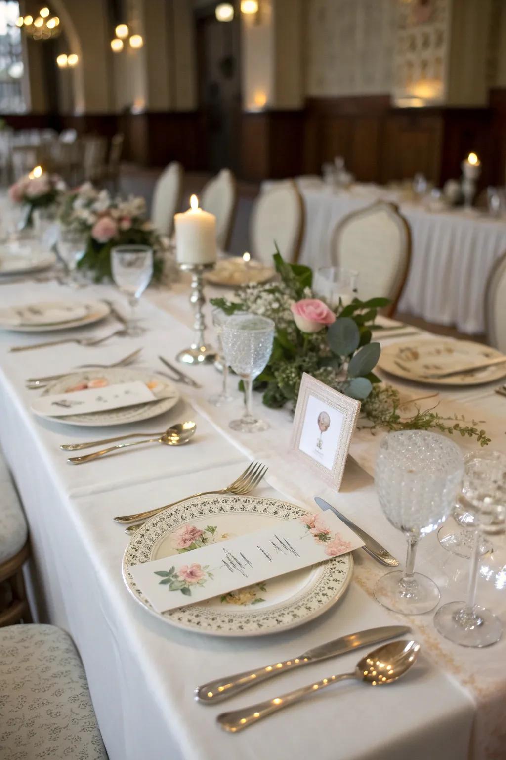 Personalized place settings that make guests feel special.