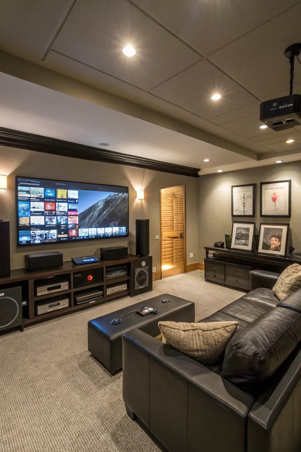 Smart home integration allows for seamless control over your media room's features.