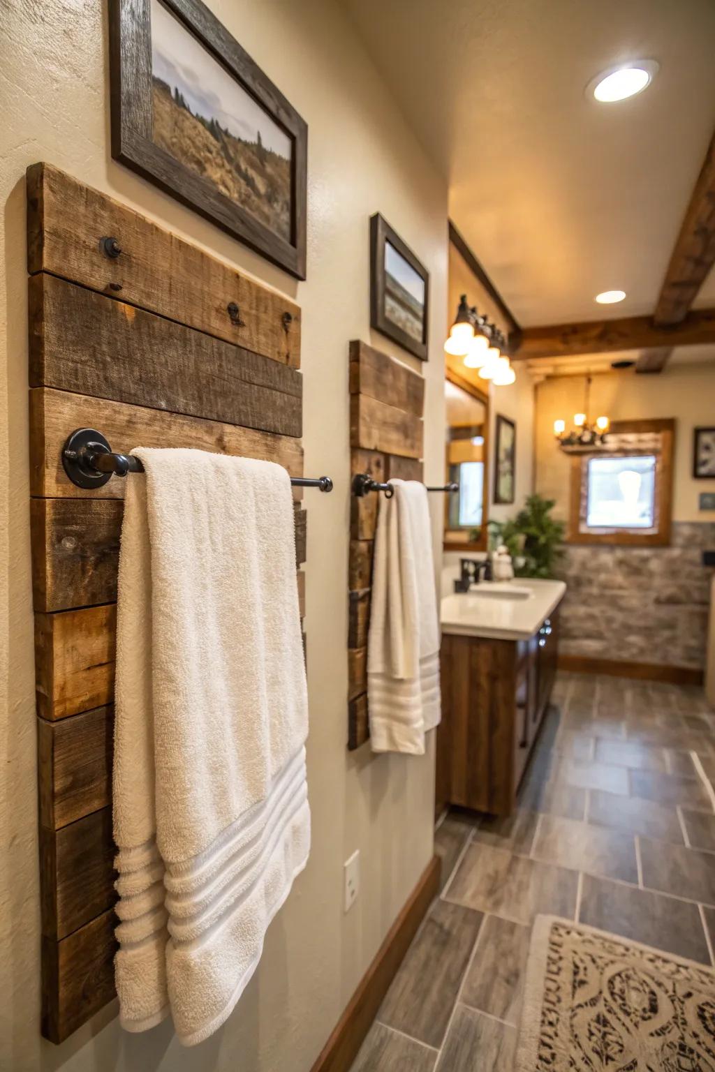 Reclaimed wood adds warmth and texture to your bathroom.