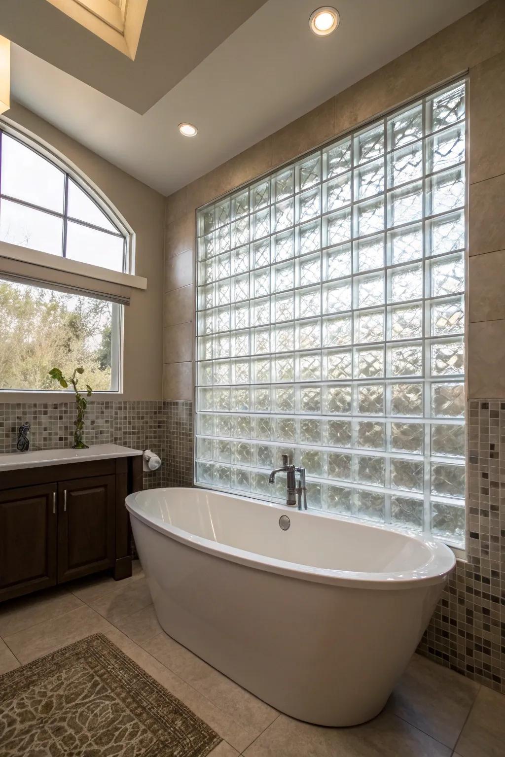 Glass blocks offer a modern and stylish design.