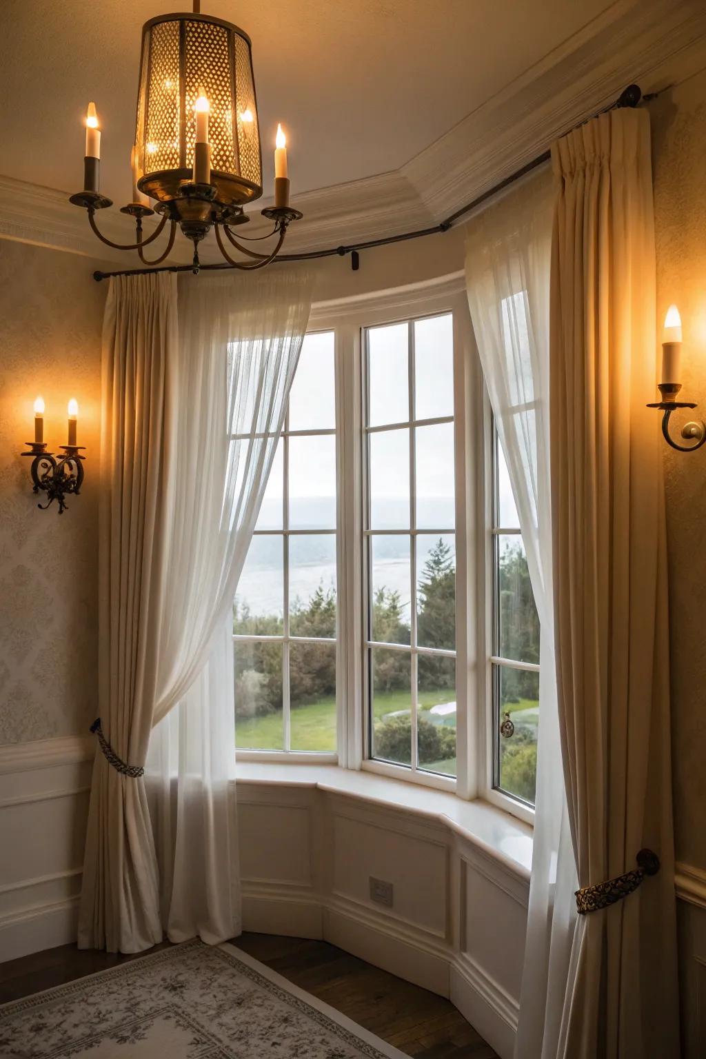 Enhance your bay window with elegant accent lighting.