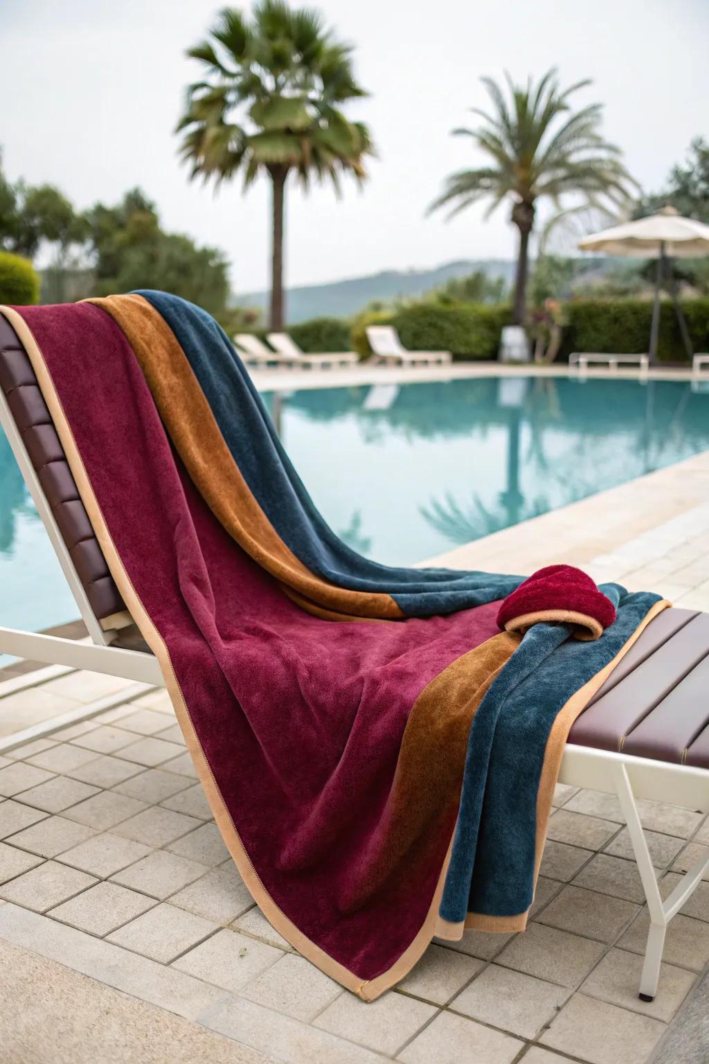 Experience ultimate relaxation with plush velour towels.