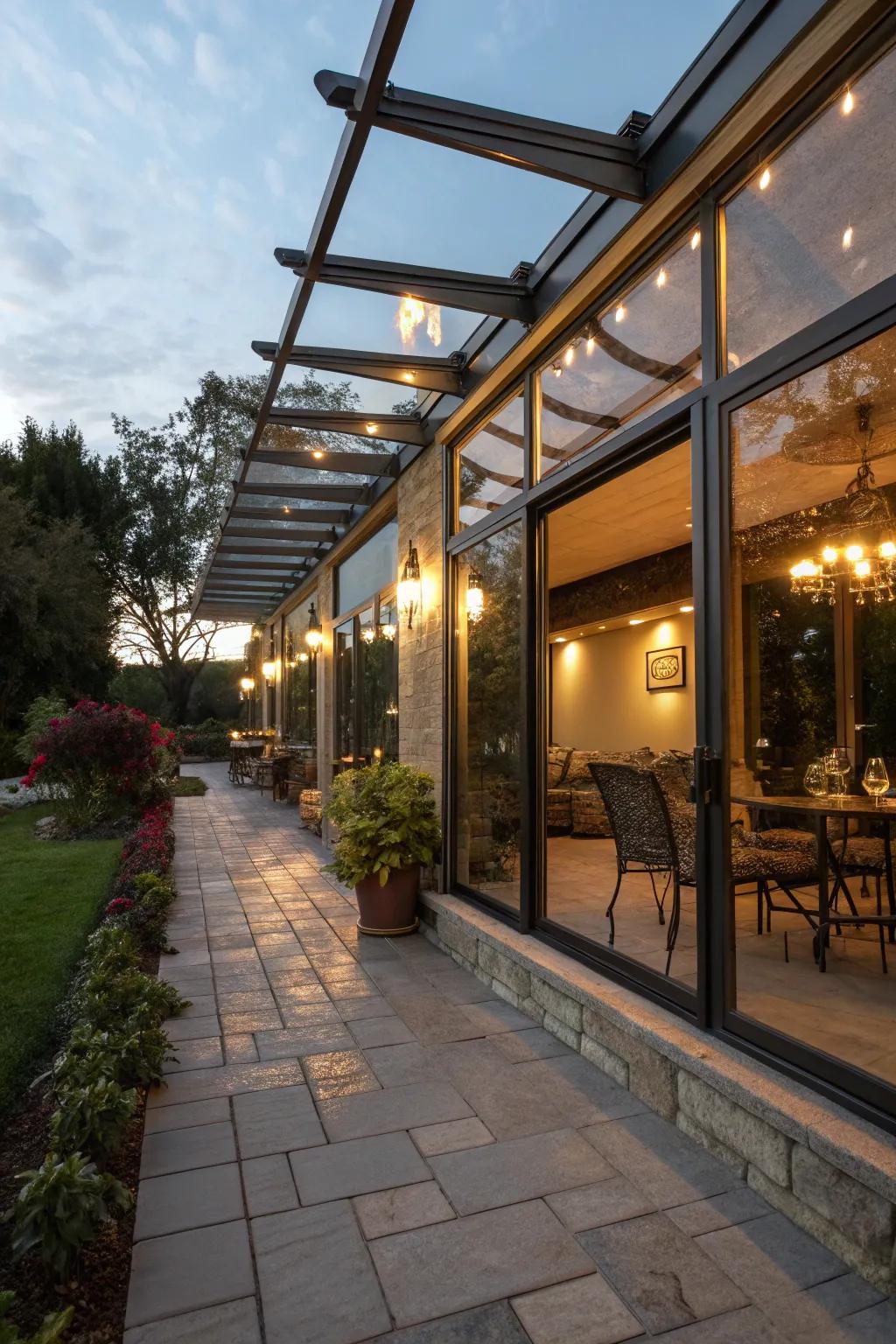 Reflective surfaces can help retain and enhance patio warmth.