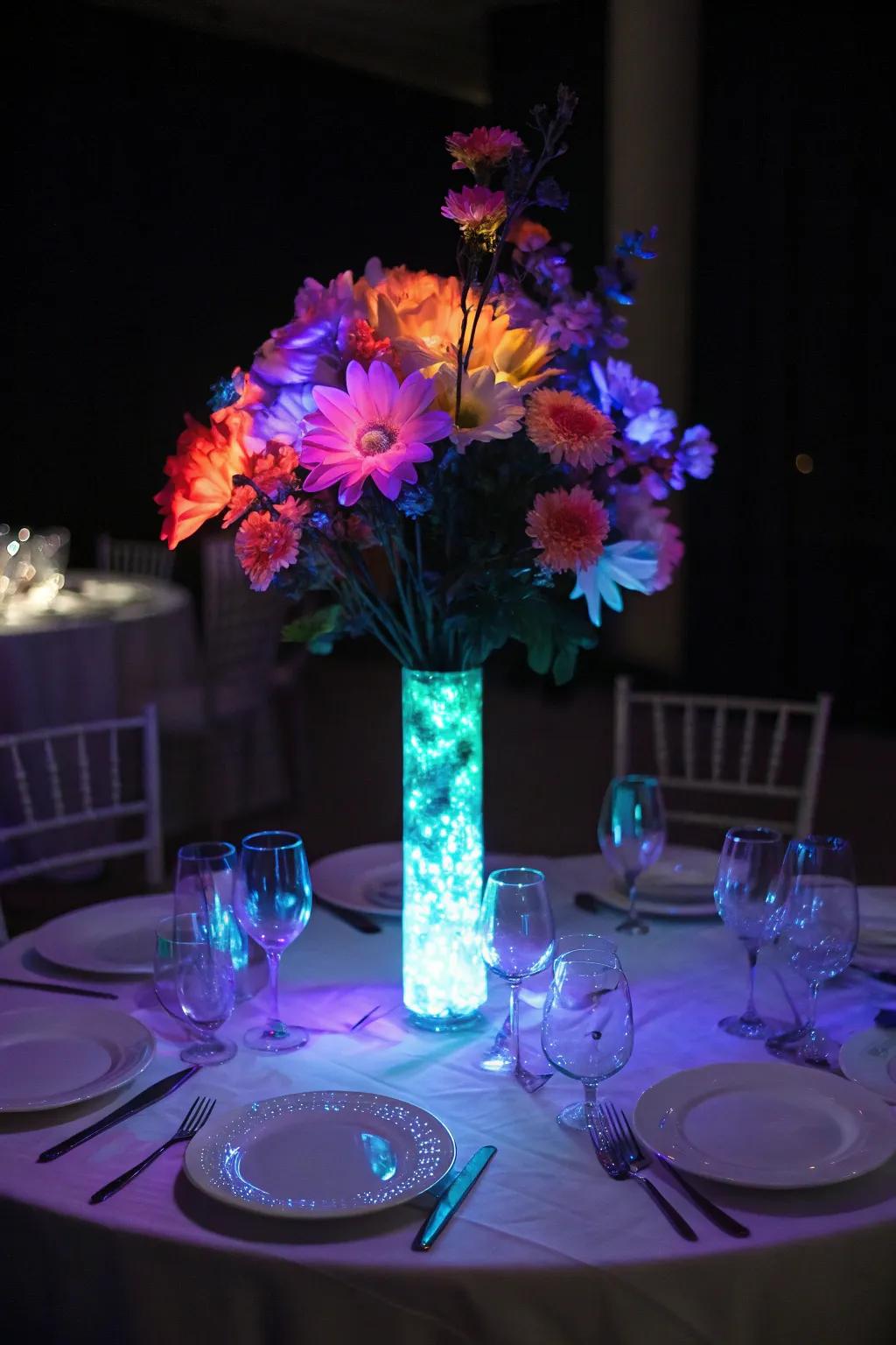 A glowing centerpiece adds charm and intrigue to any table.