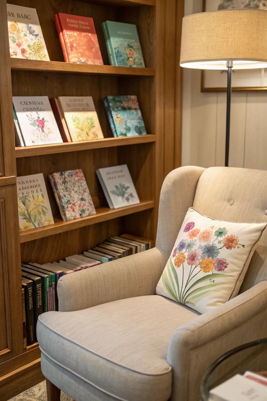 Whimsical watercolor book covers for a dreamy atmosphere.