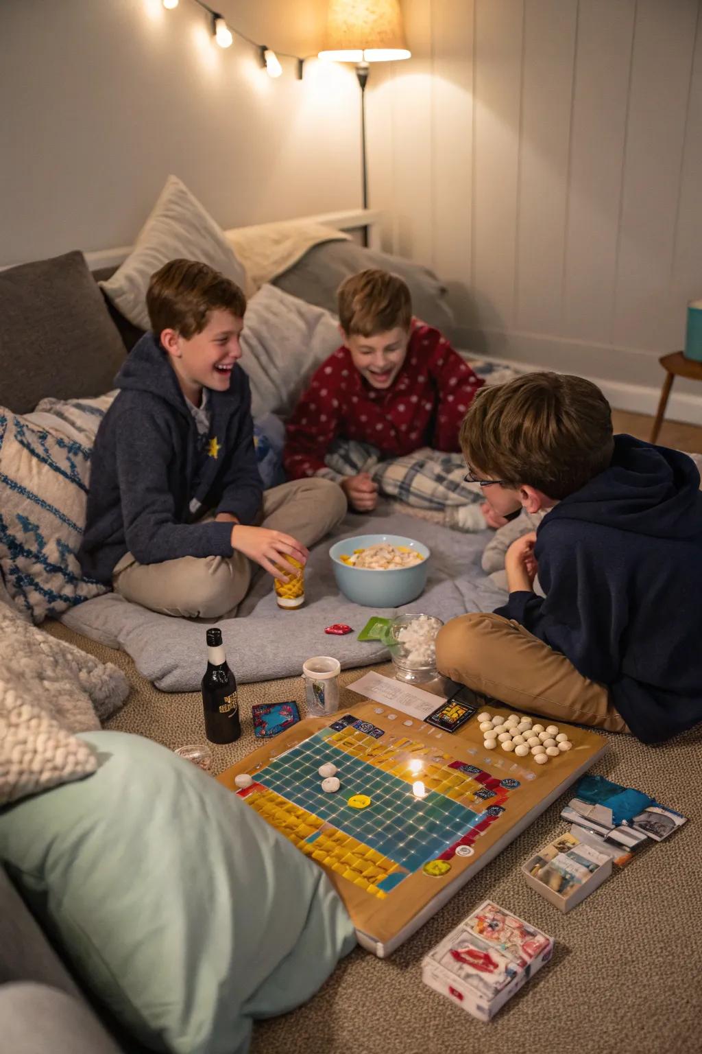 A board game marathon brings friendly competition to the night.