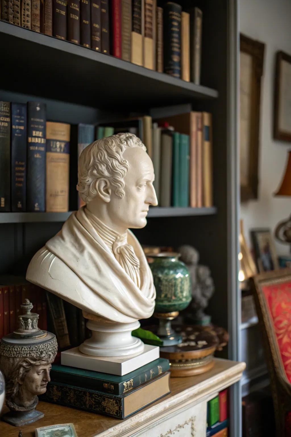 Ceramic busts add an elegant touch to your decor.