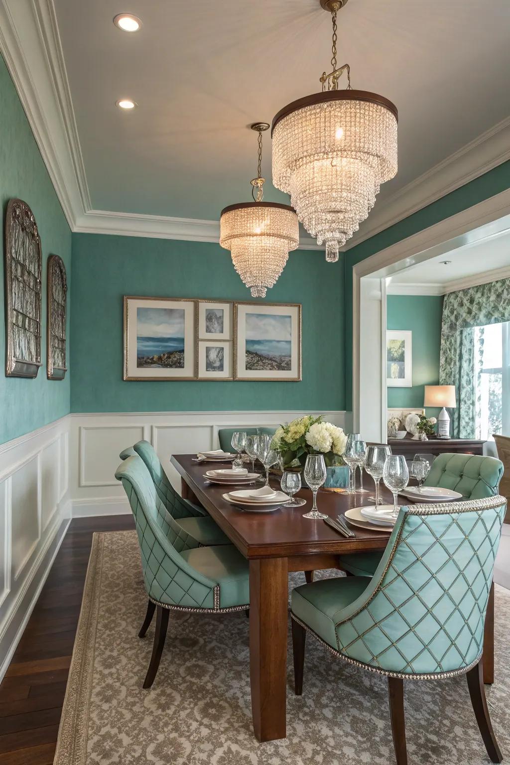 Tide pool teal enriches any space with its depth.