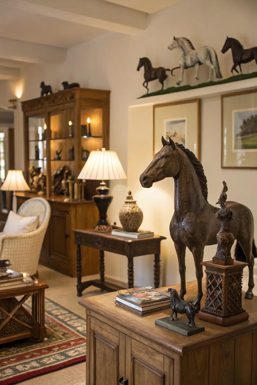 Equestrian decor celebrates the cowgirl spirit.